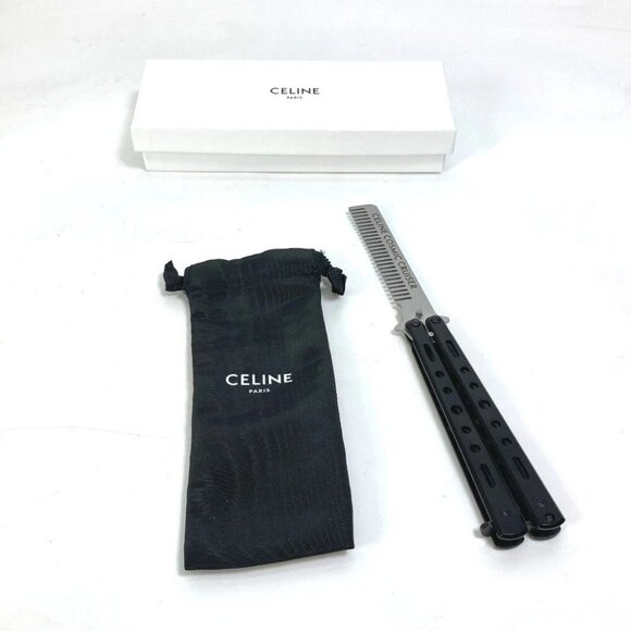CELINE Novelty Butterfly Comb COSMIC CRUISER Comb Metal Black/Silver - Picture 1 of 7